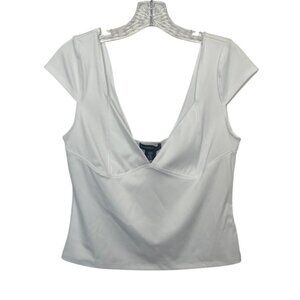 Sincerely‎ Jules Vneck Cropped Top Womens Medium/Large White New